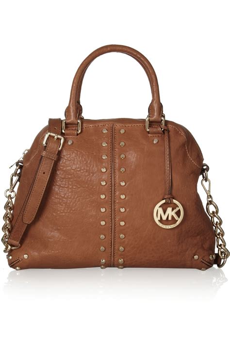 michael kors brown leather bag|michael kors brown leather handbag.